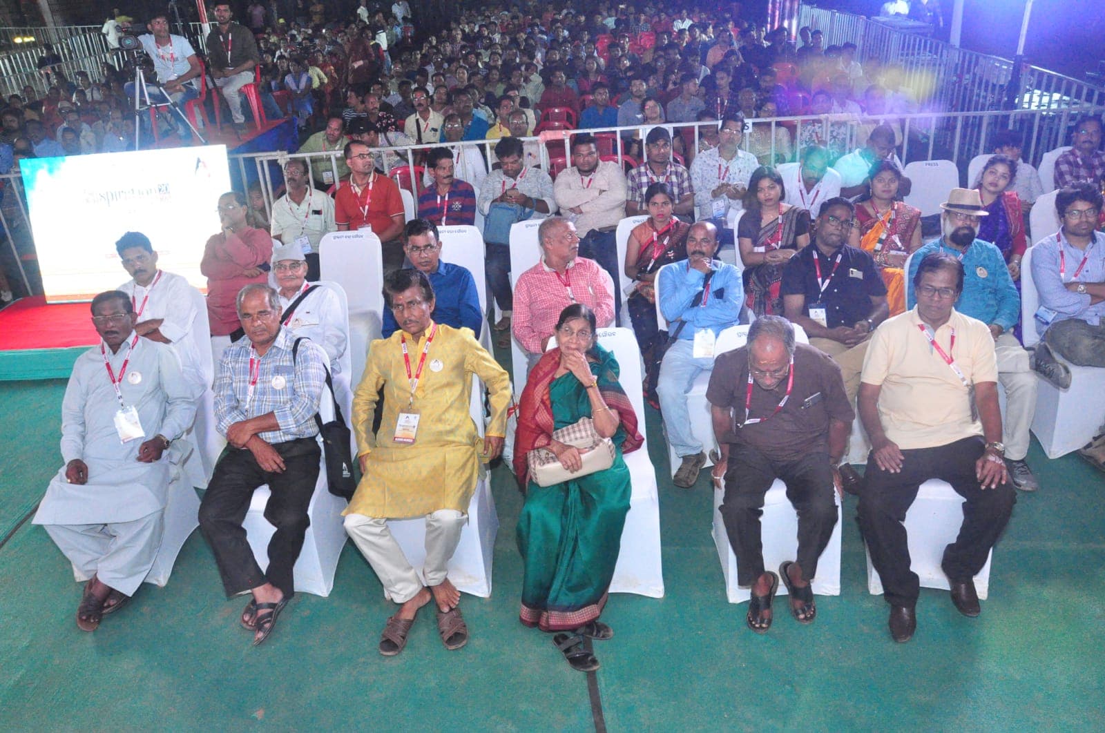 Basanta Kumari Samanta seated among fellow dignitaries at a public conference