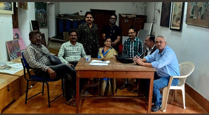 Group photo of Basanta Kumari Samanta with GCAC colleagues including Subrata Mallik and others in 1990
